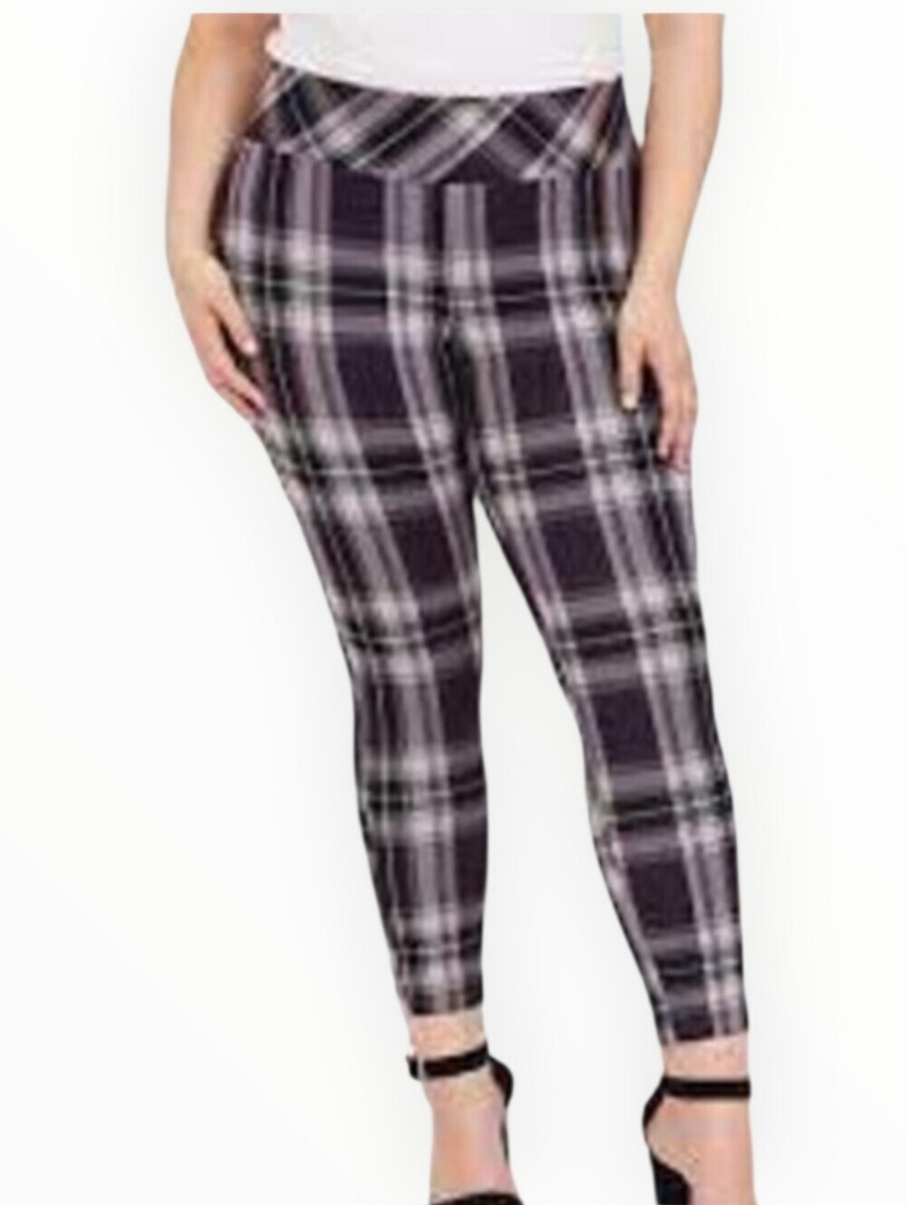 Torrid 0 Plaid Ponte Leggings cropped